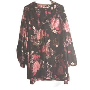 Liberty Love Black Floral Blouse – Women’s 3XL – Flowy & Feminine